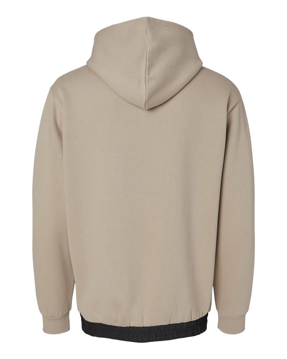 Front View of Atmosphere/ Black Mixed Media Hooded Sweatshirt - 23112