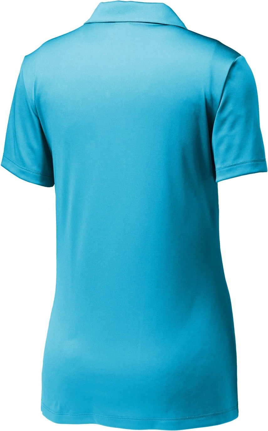 Rear View of Atomic Blue Sport-Tek Women's PosiCharge Competitor Polo. LST550