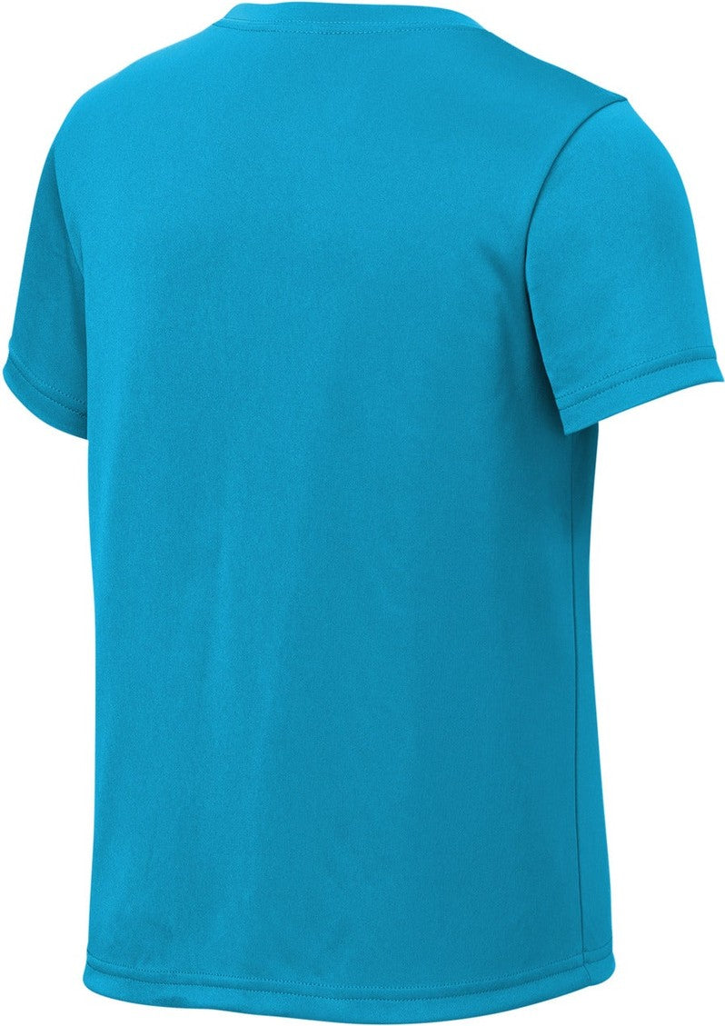 Front View of AtomicBlue Sport-Tek Youth PosiCharge Re-Compete Tee YST720