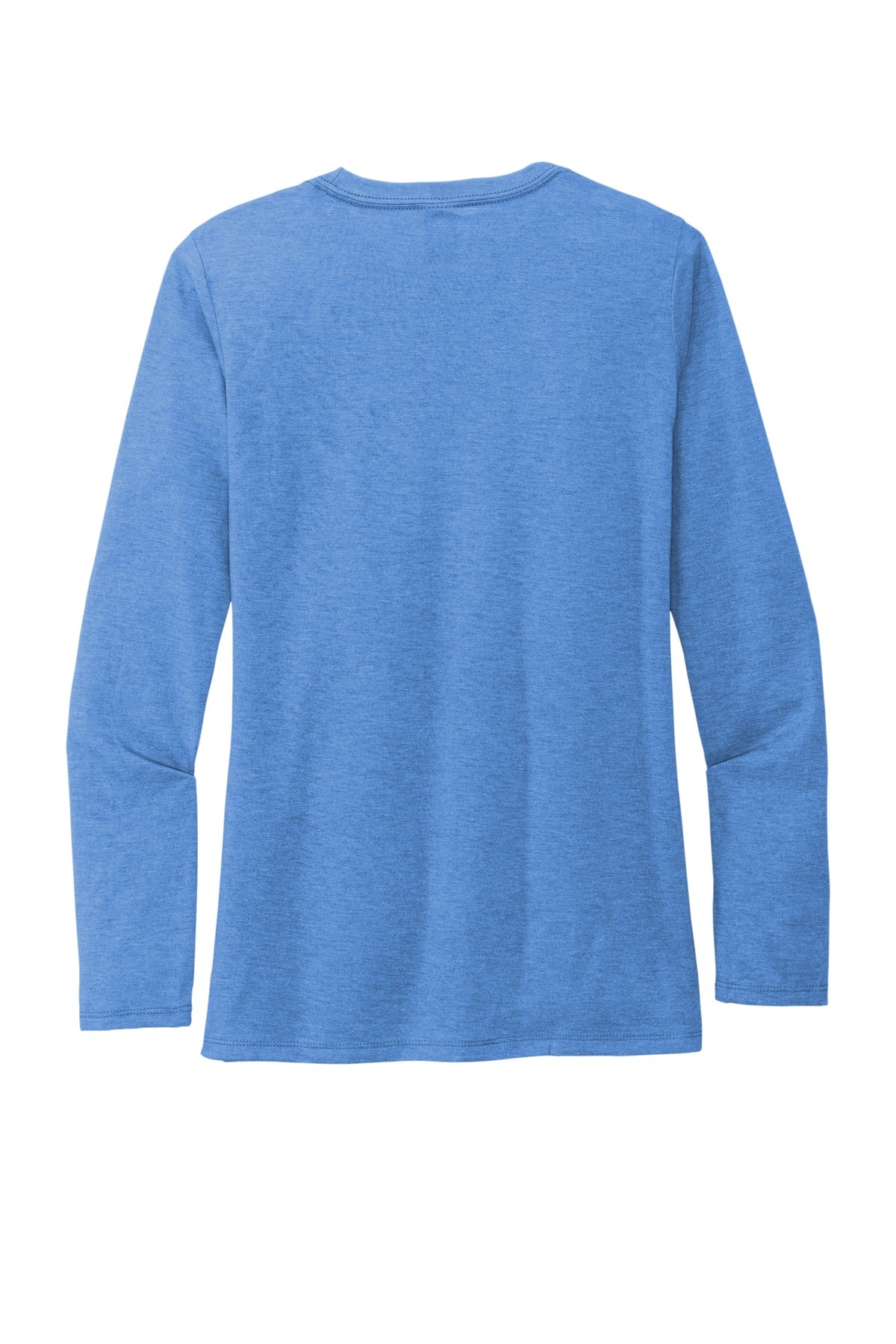 Front View of Azure Blue Allmade Women's Tri-Blend Long Sleeve Tee AL6008