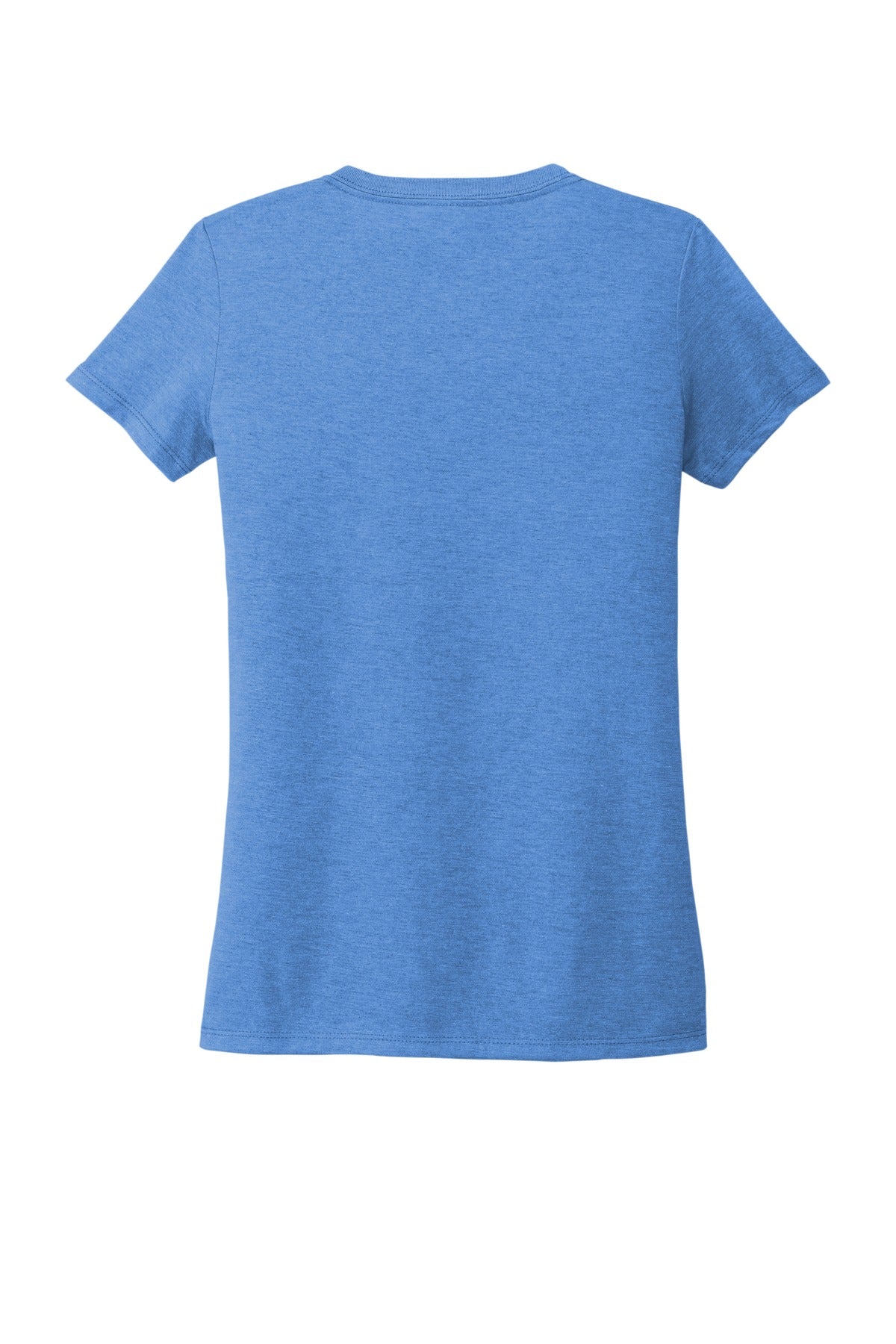 Front View of Azure Blue Allmade Women's Tri-Blend V-Neck Tee AL2018