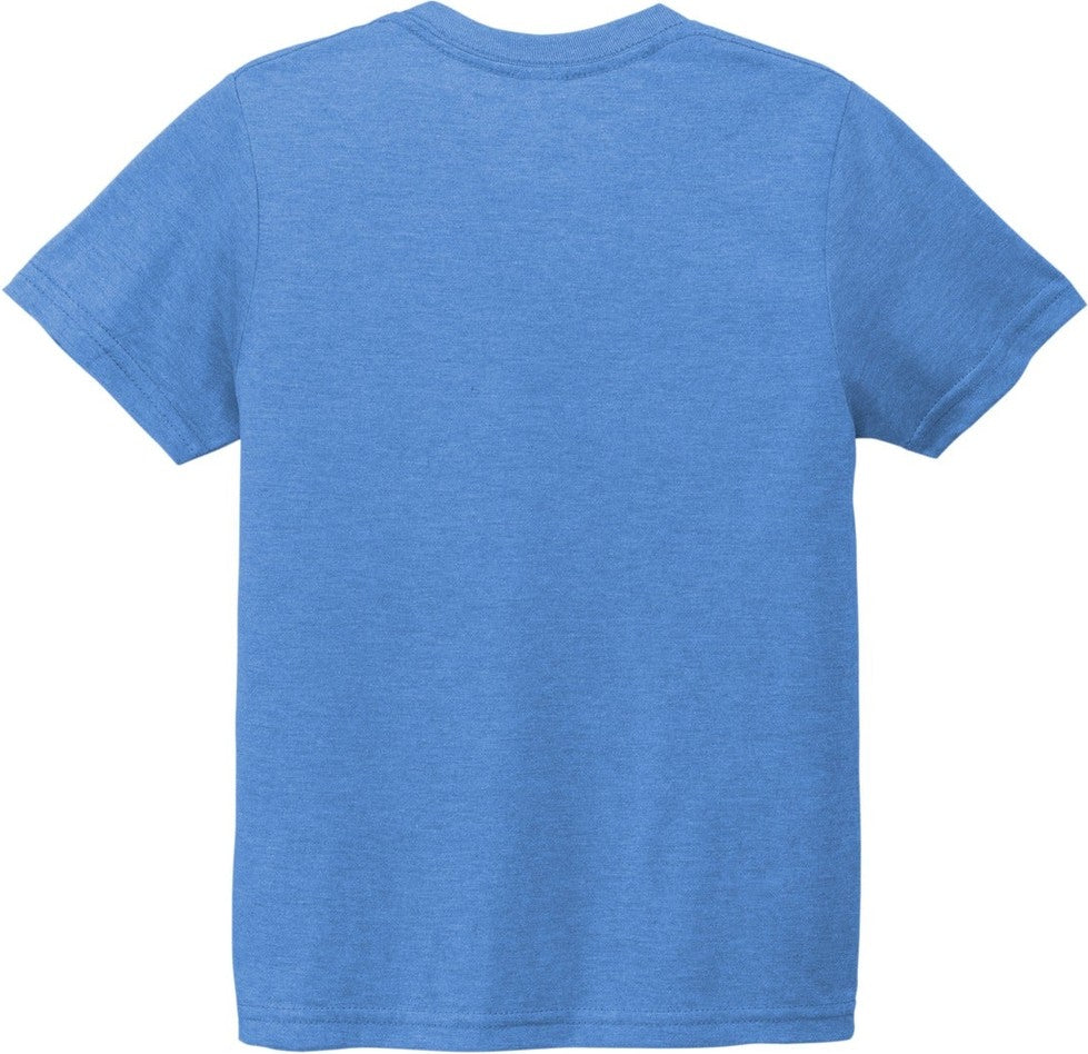 Front View of Azure Blue Allmade Youth Tri-Blend Tee AL207