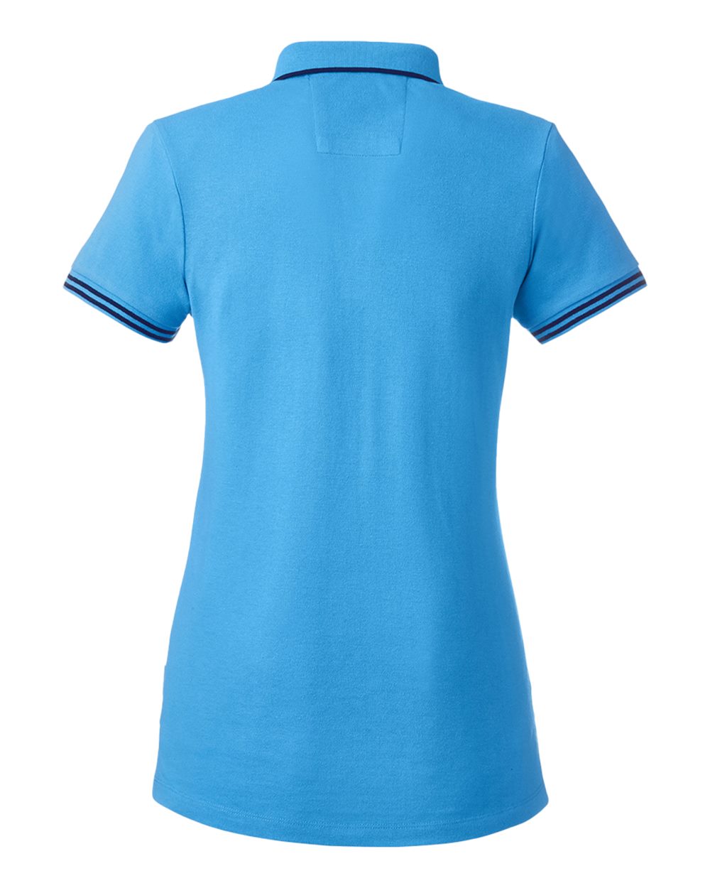 Front View of Azure Blue Women's Deck Polo - N17168