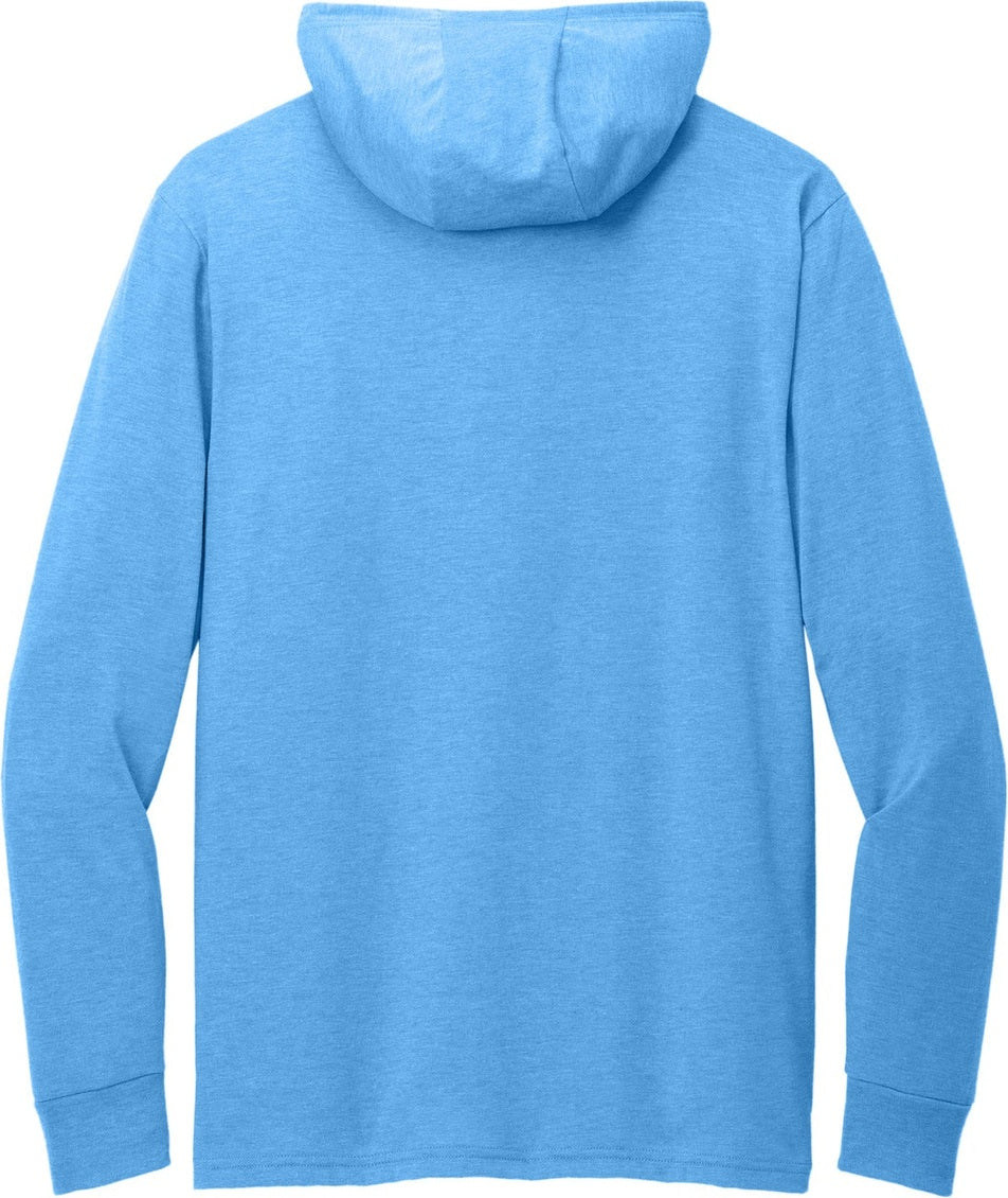 Front View of AzureBlue Allmade Unisex Tri-Blend Hoodie Tee AL6003