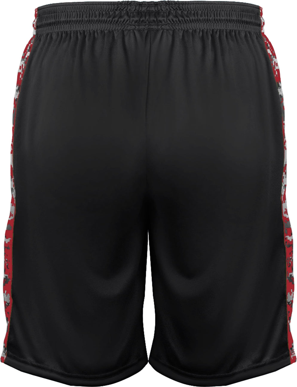 Rear View of BA BLACK/RED DIGITAL DIGITAL PANEL YOUTH SHORT