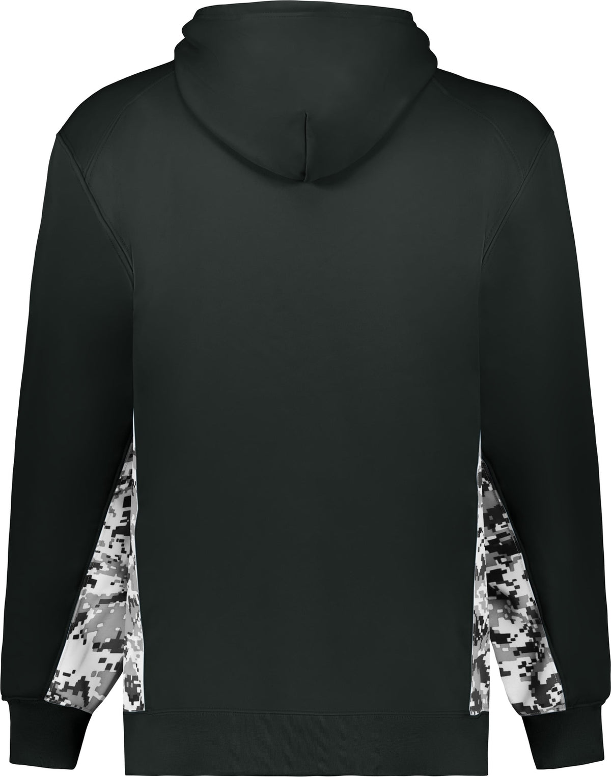 Rear View of BA BLACK/WHITE DIGITAL DIGITAL COLOR BLOCK HOODIE