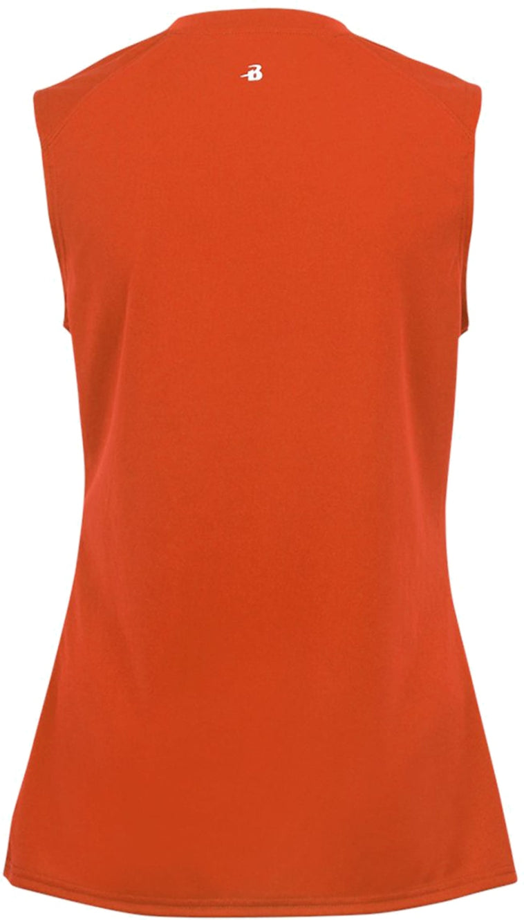 Rear View of BA BURNT ORANGE LADIES B-CORE SLEEVELESS TANK