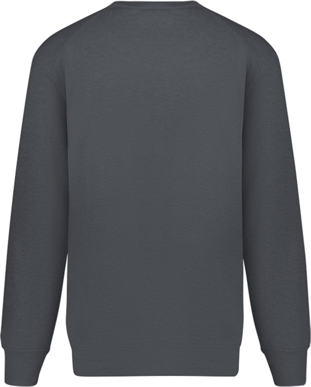 Rear View of BA CHARCOAL ATHLETIC FLEECE POCKET CREW