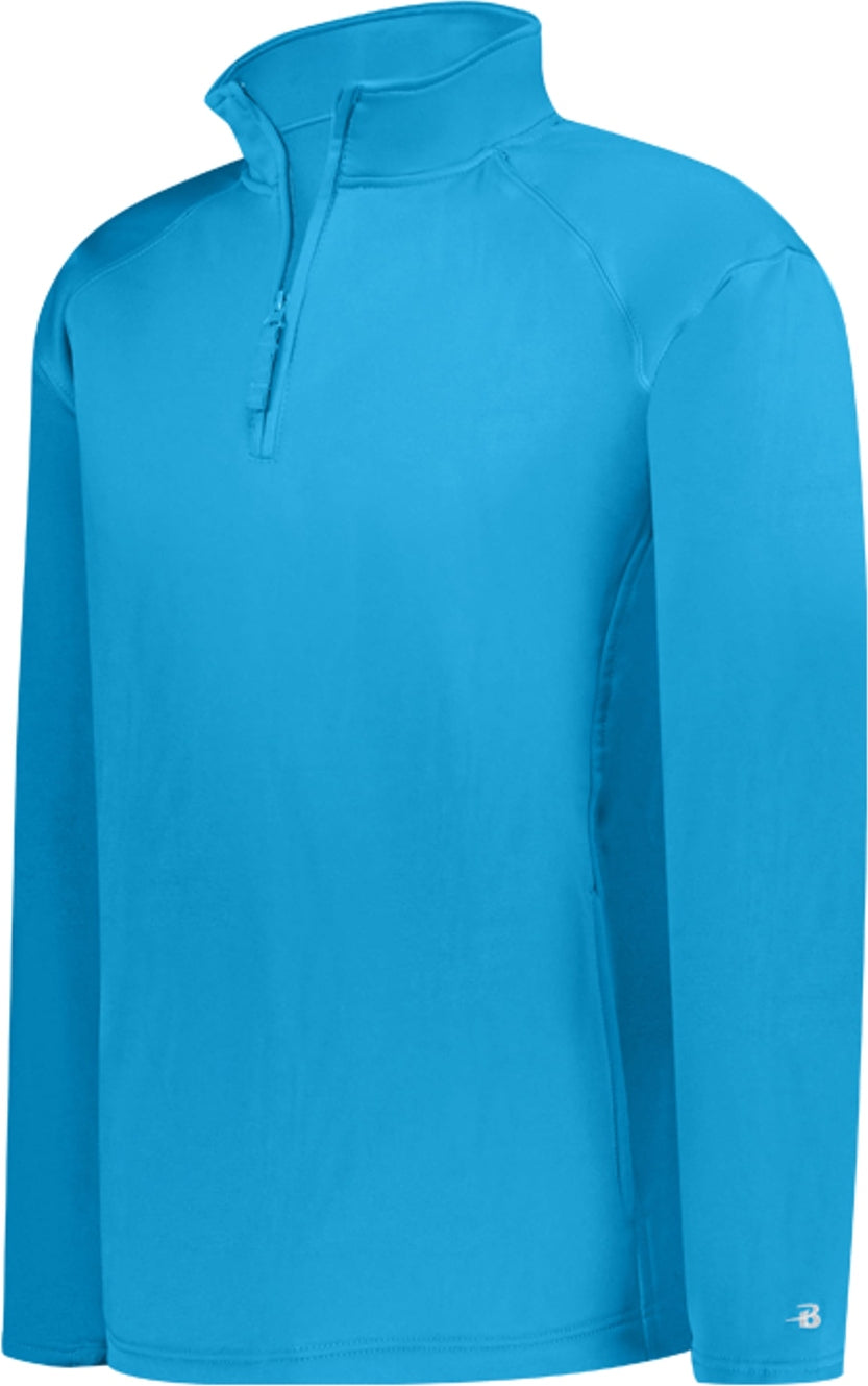 Rear View of BA COLUMBIA BLUE PERFORMANCE FLEECE 1/4 ZIP PUL