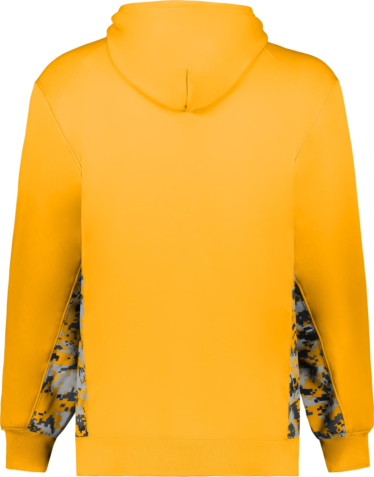 Rear View of BA GOLD/GOLD DIGITAL DIGITAL COLOR BLOCK HOODIE