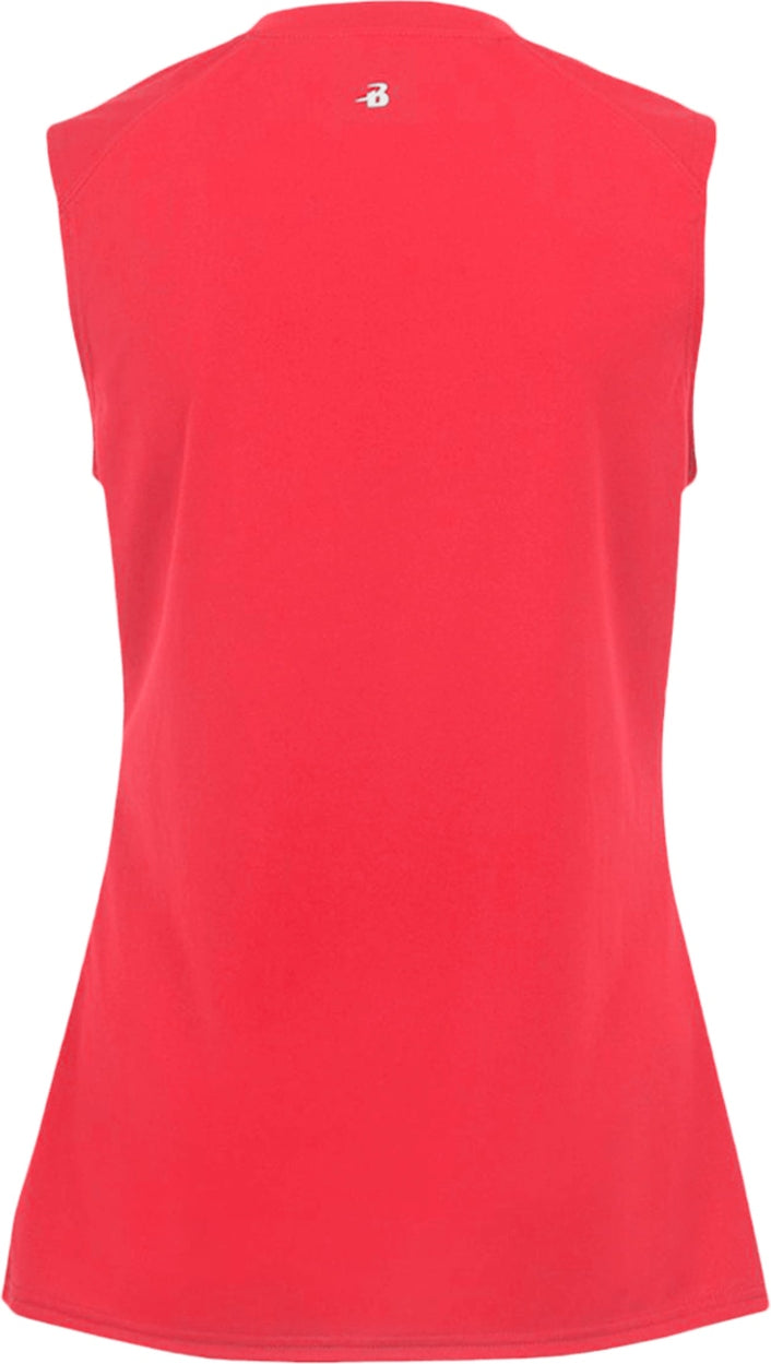 Rear View of BA HOT CORAL LADIES B-CORE SLEEVELESS TANK