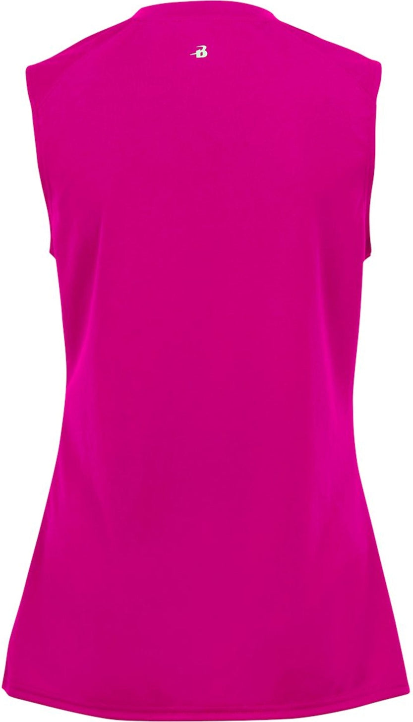 Rear View of BA HOT PINK LADIES B-CORE SLEEVELESS TANK