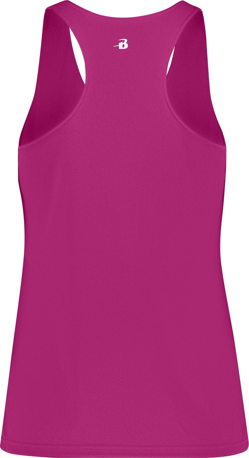 Rear View of BA HOT PINK LADIES' RACERBACK TANK