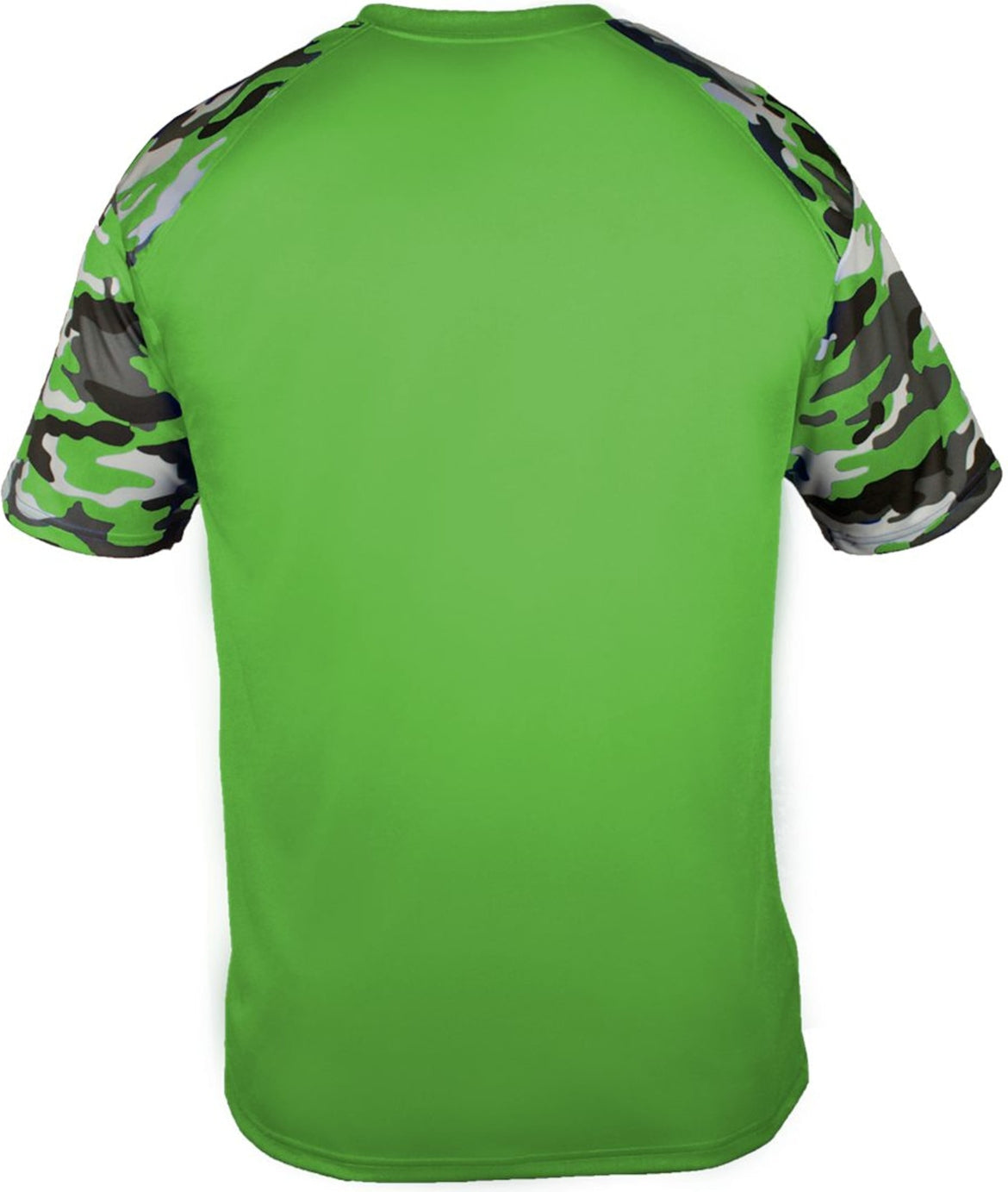 Rear View of BA LIME/LIME CAMO YOUTH CAMO SPORT TEE