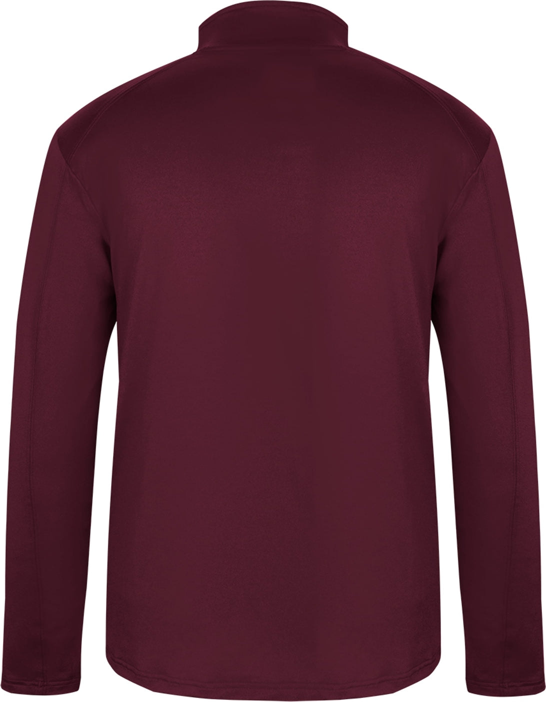 Rear View of BA MAROON 1/4 ZIP LIGHTWEIGHT PULLOVER
