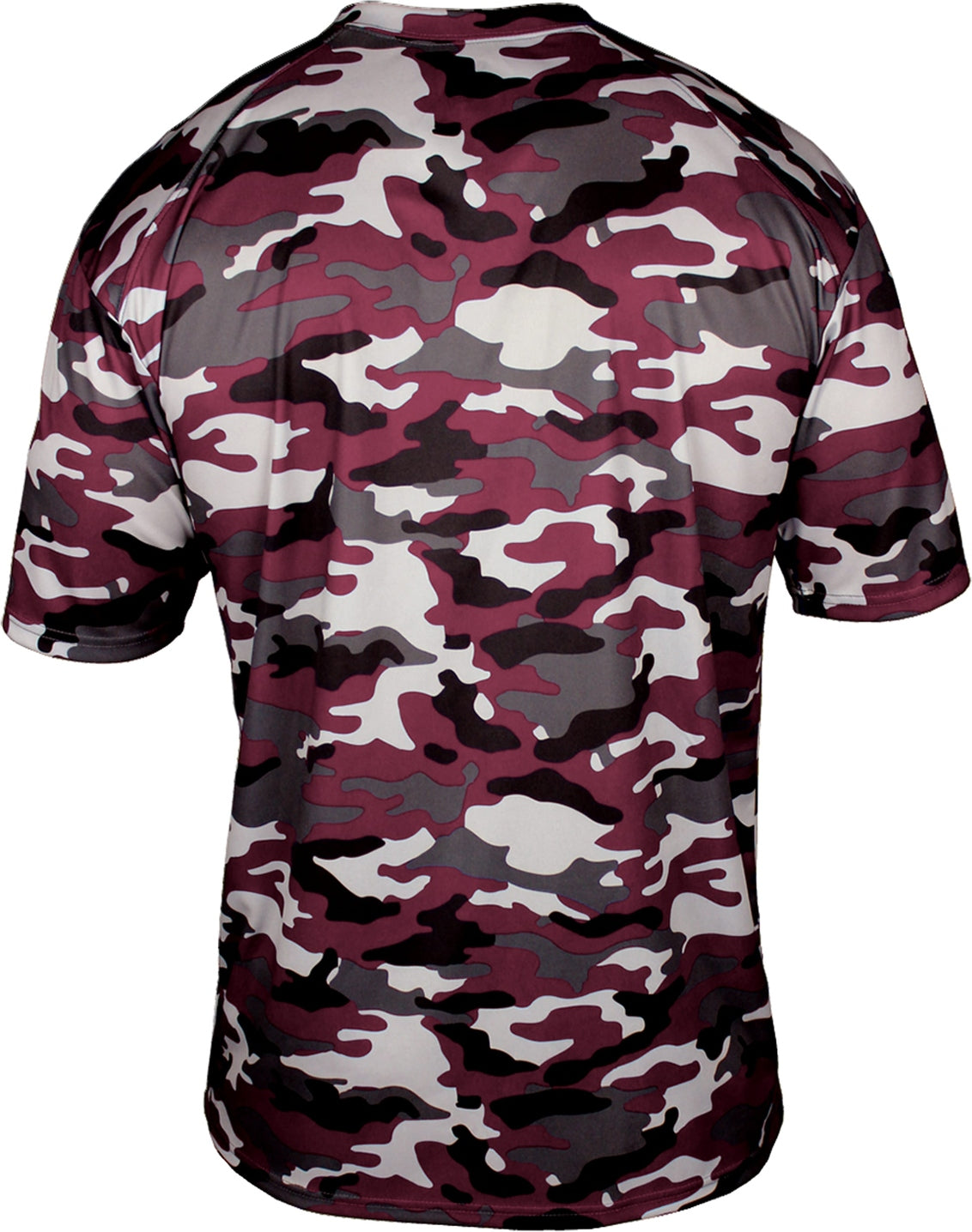 Rear View of BA MAROON CAMO YOUTH CAMO TEE