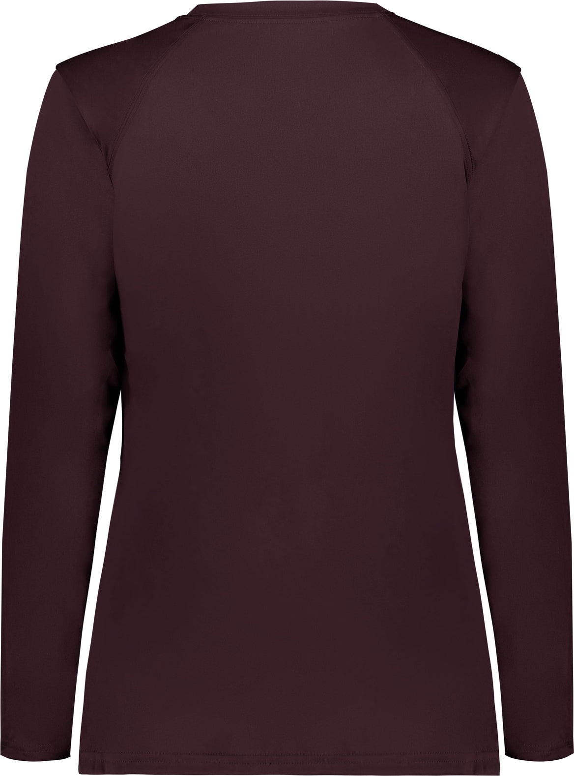 Rear View of BA MAROON LADIES B-CORE L/S TEE