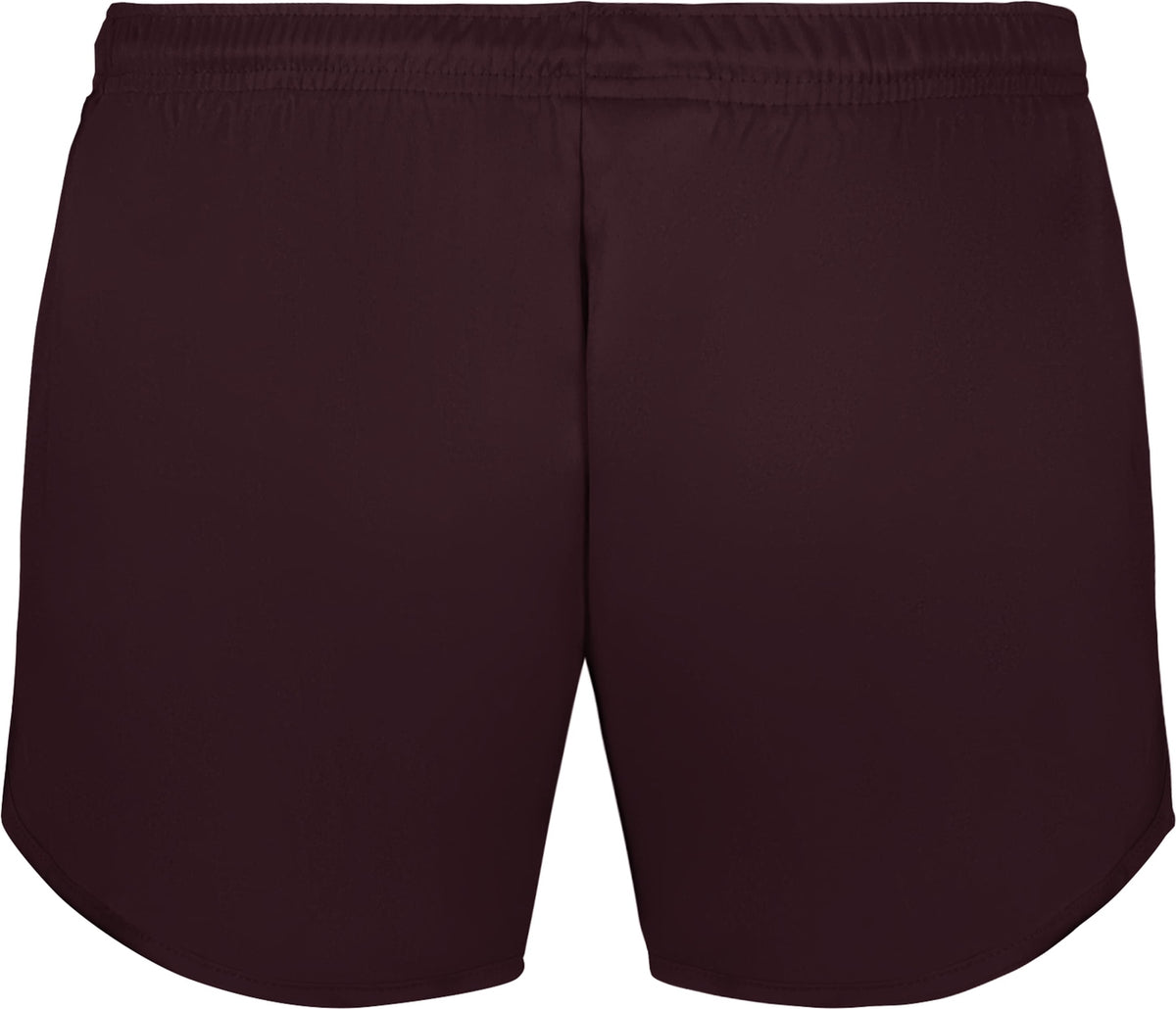 Rear View of BA MAROON LADIES B-CORE TRACK SHORT