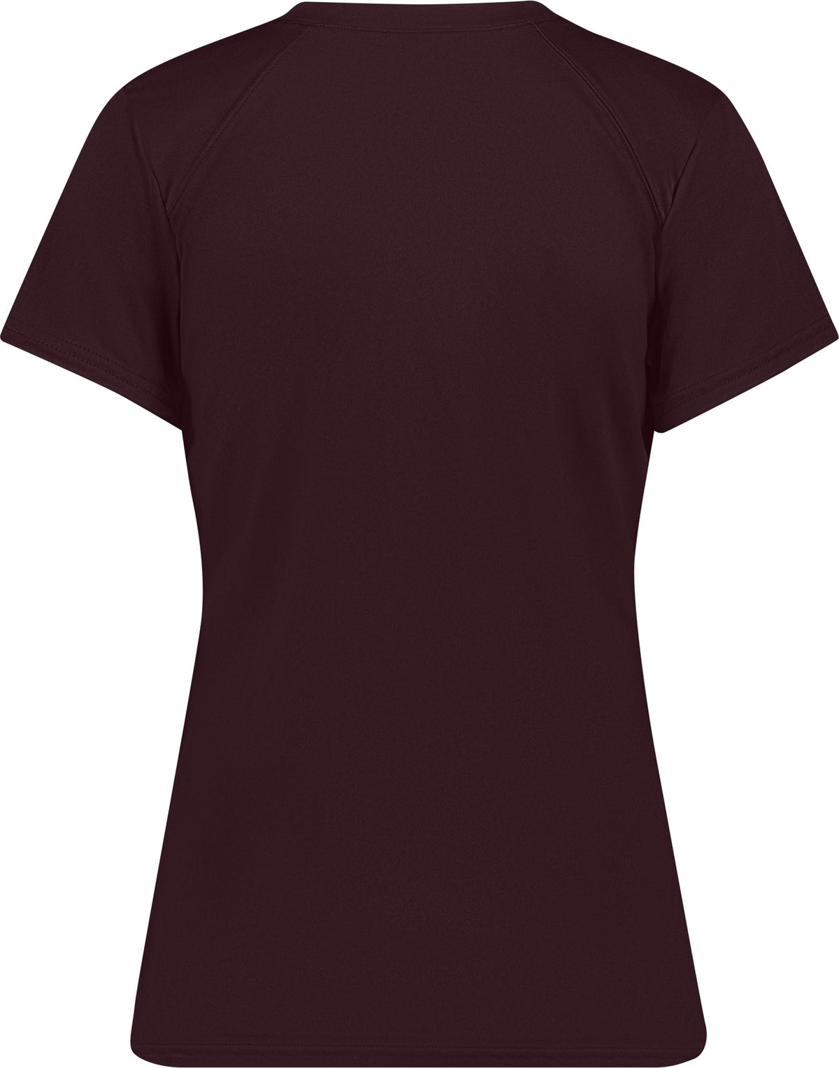 Rear View of BA MAROON LADIES B-CORE V-NECK TEE