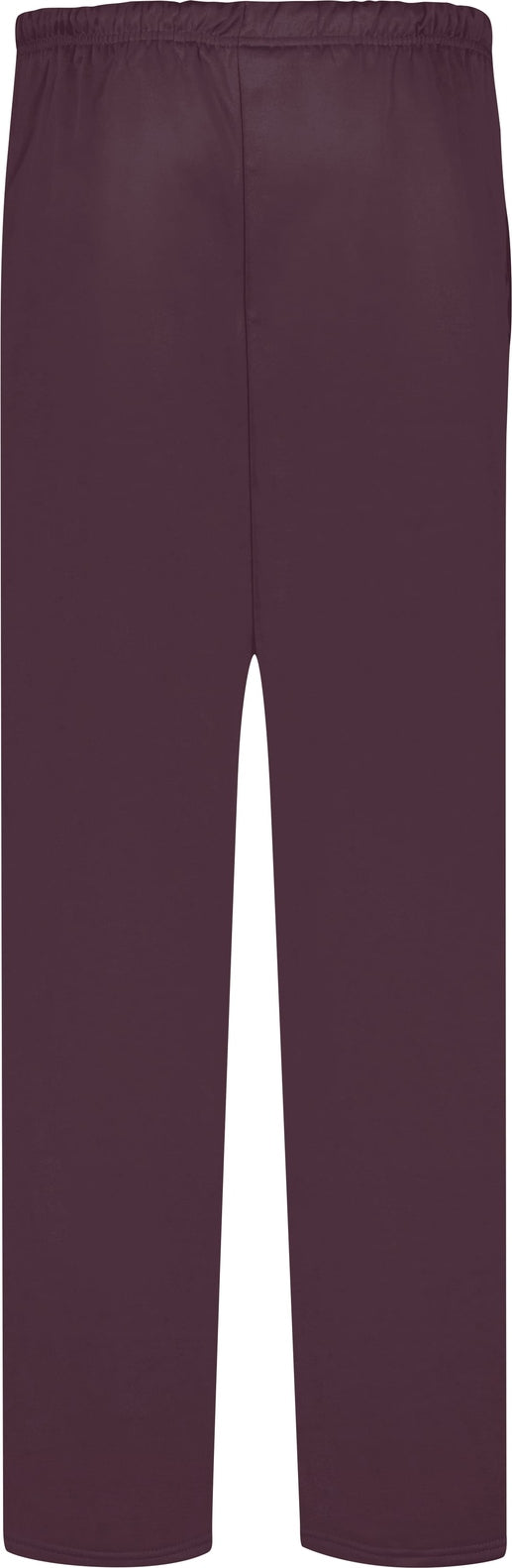 Rear View of BA MAROON PERF. FLEECE OPEN BOTTOM PANT