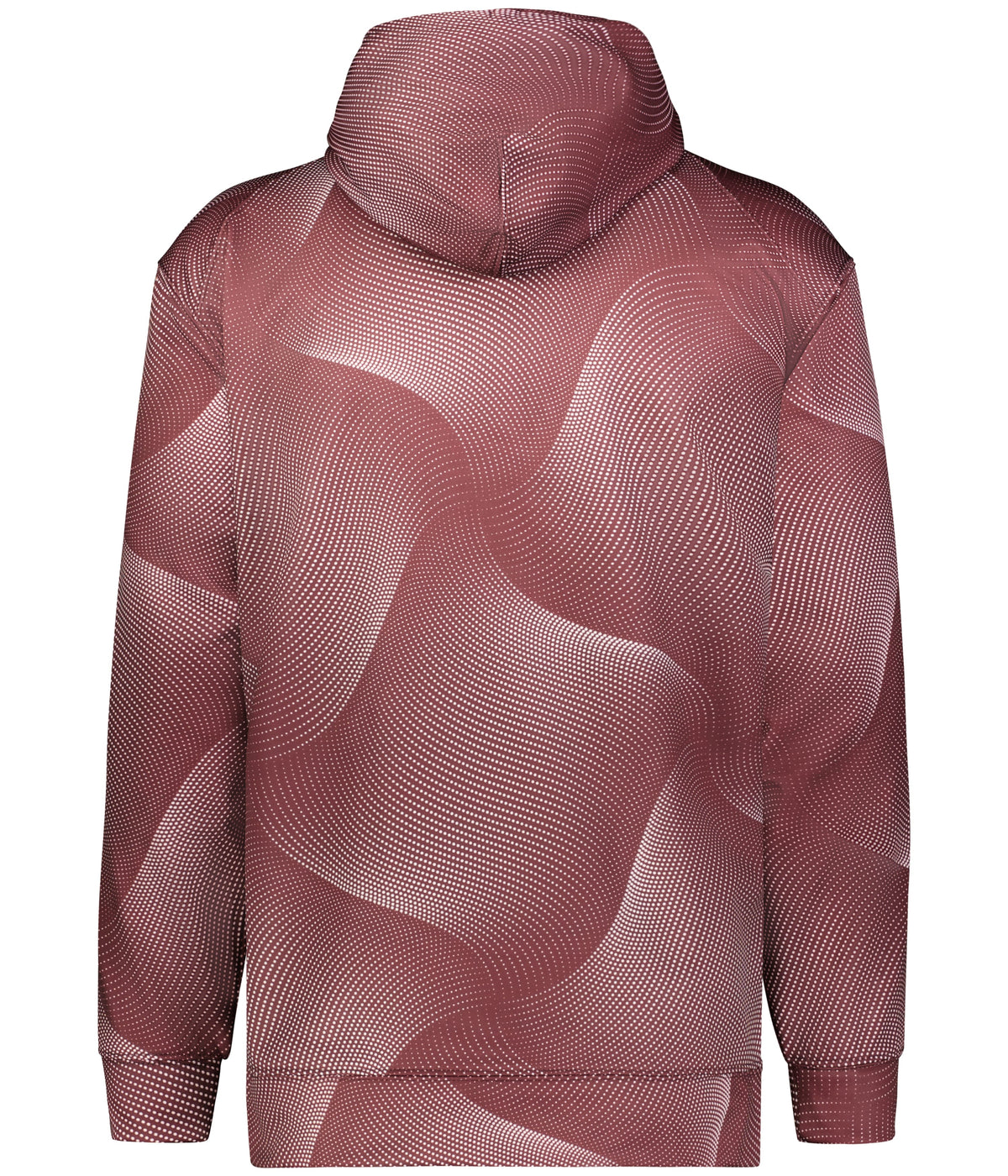 Rear View of BA MAROON WARP YOUTH WARP HOODIE