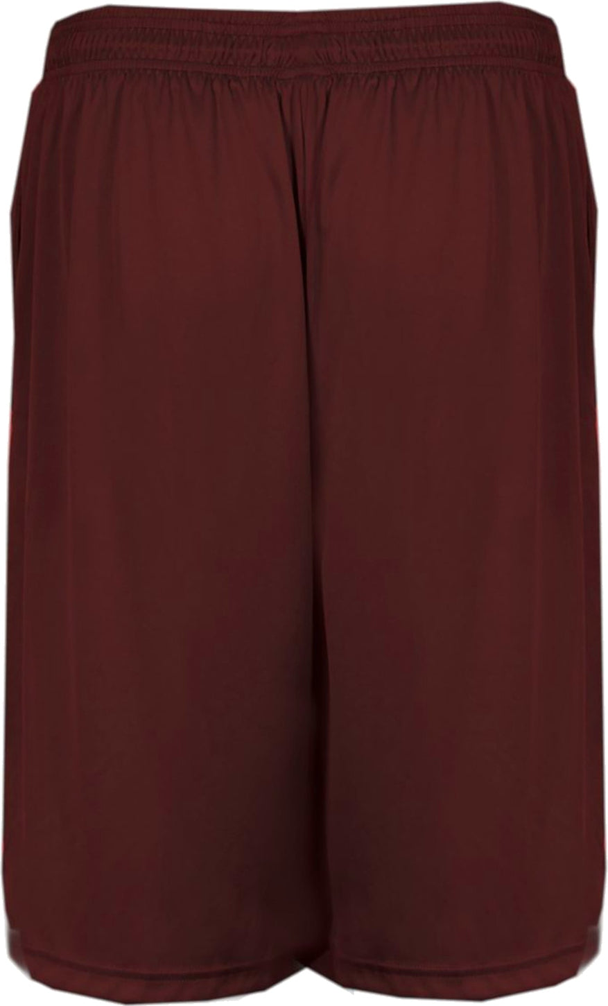 Rear View of BA MAROON YOUTH POCKETED SHORT