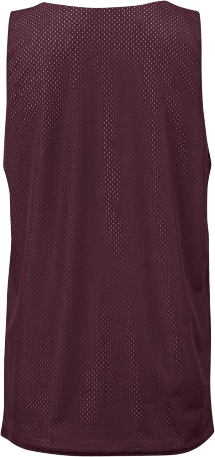 Rear View of BA MAROON/WHITE YOUTH MESH REVERSIBLE JERSEY