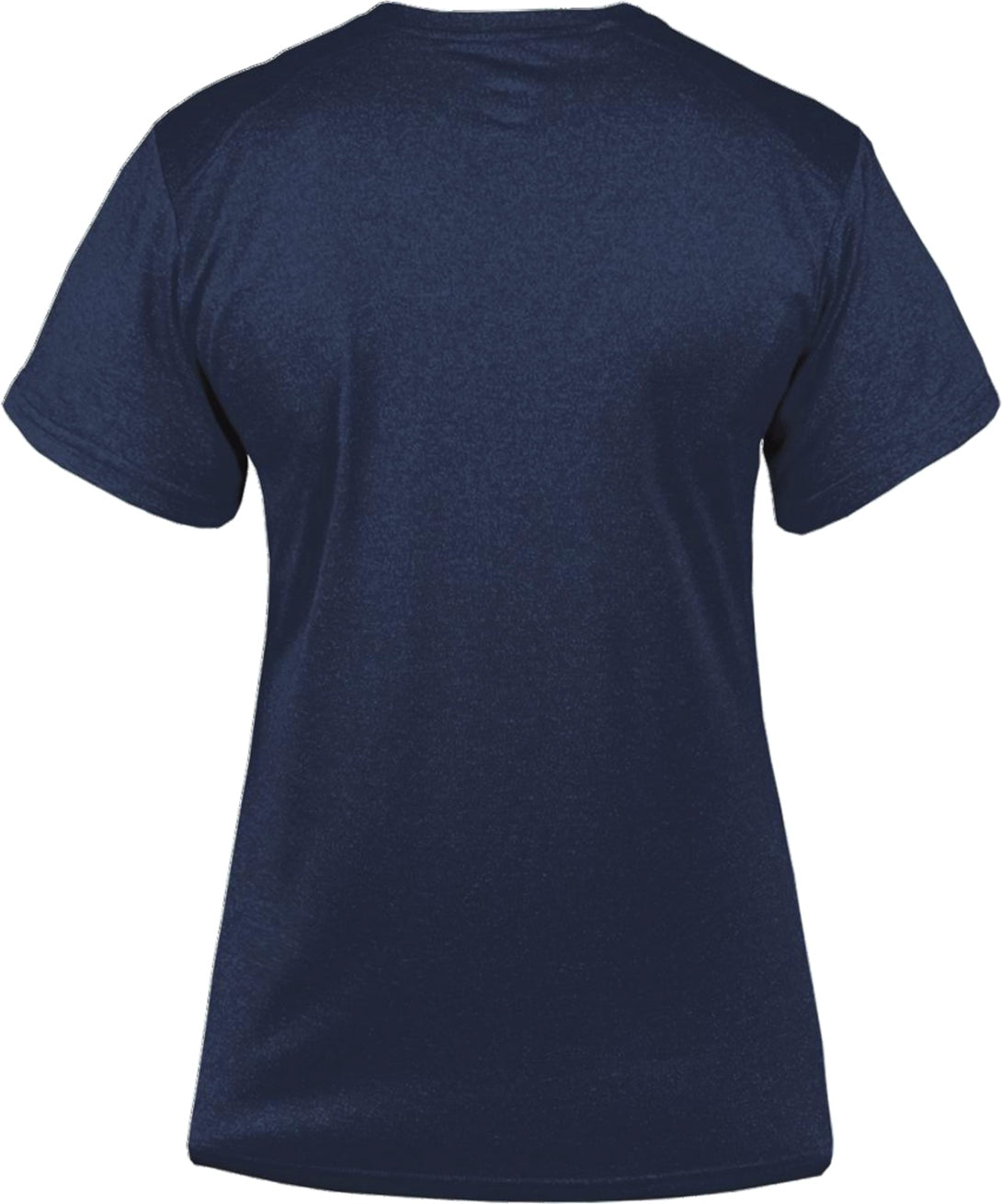 Rear View of BA NAVY HEATHER PRO HEATHER LADIES' V-NECK TEE