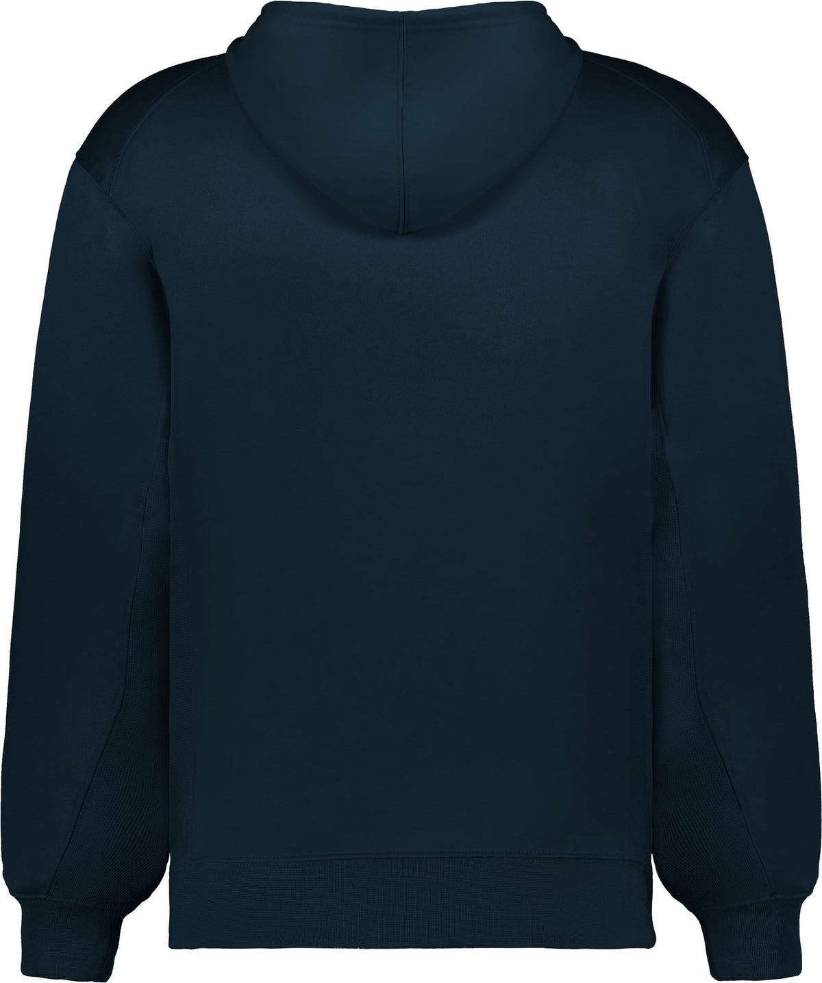 Rear View of BA NAVY PERFORMANCE FLEECE HOODIE