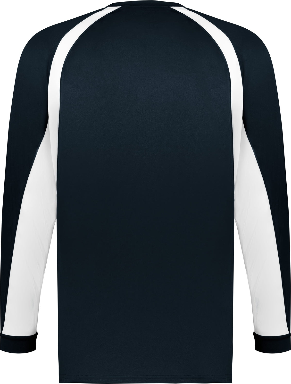 Rear View of BA NAVY/WHITE YOUTH HOOK L/S TEE