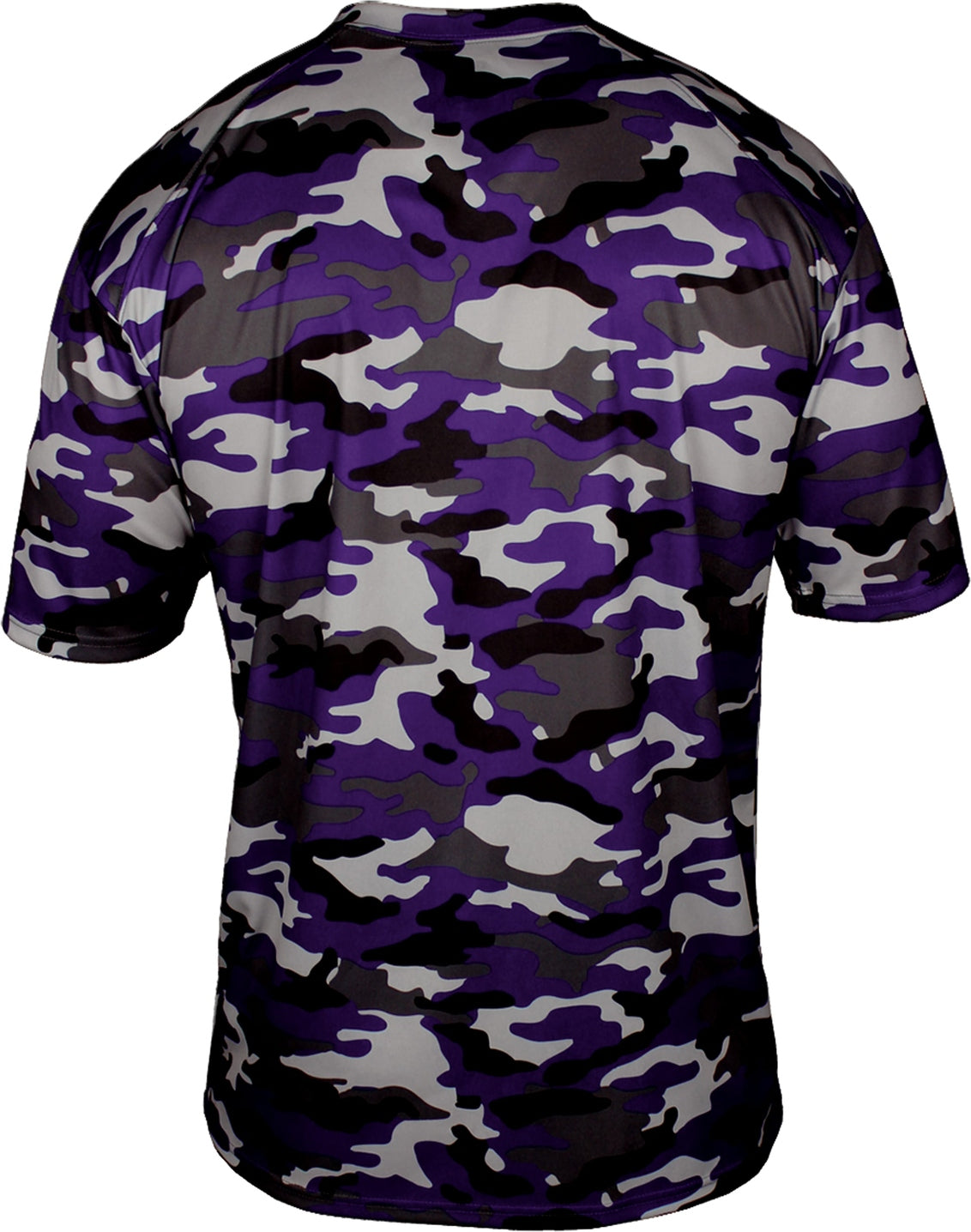 Rear View of BA PURPLE CAMO YOUTH CAMO TEE