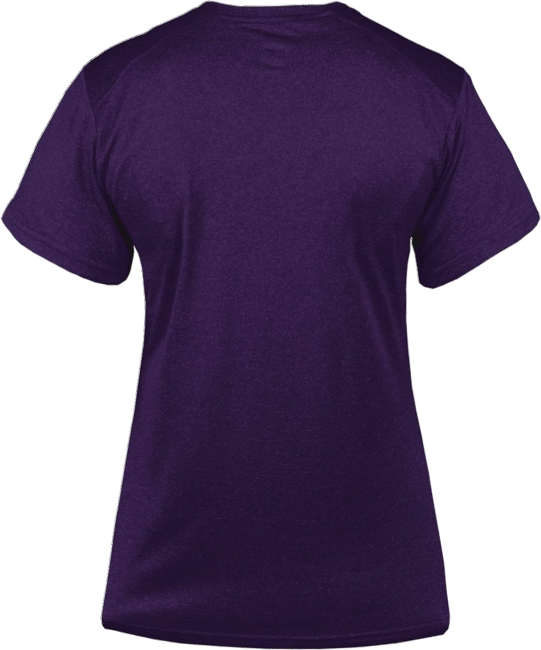 Rear View of BA PURPLE HEATHER PRO HEATHER LADIES' V-NECK TEE