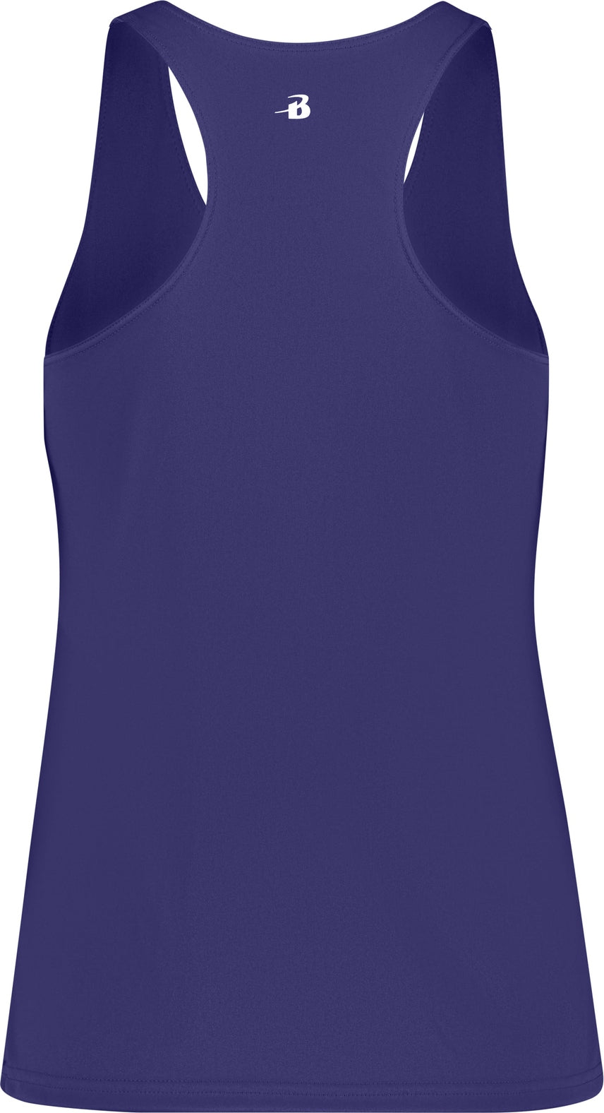 Rear View of BA PURPLE LADIES' RACERBACK TANK