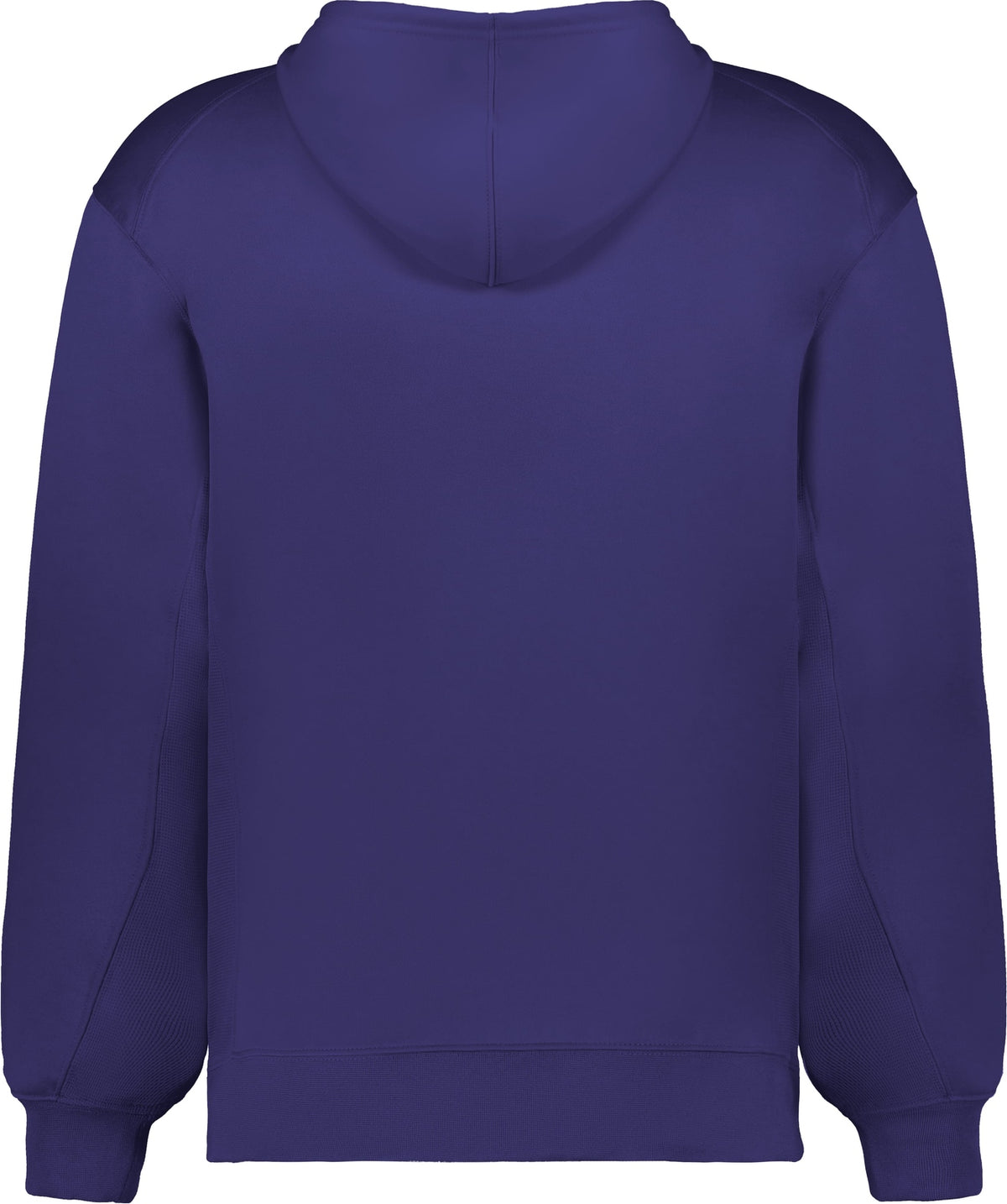 Rear View of BA PURPLE PERFORMANCE FLEECE HOODIE