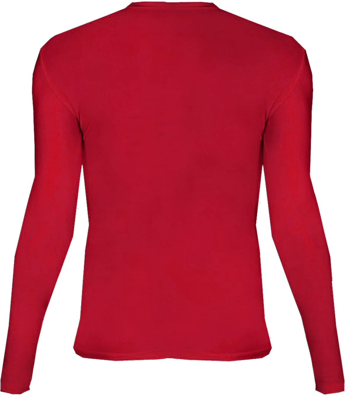 Rear View of BA RED PRO COMPRESSION L/S CREW