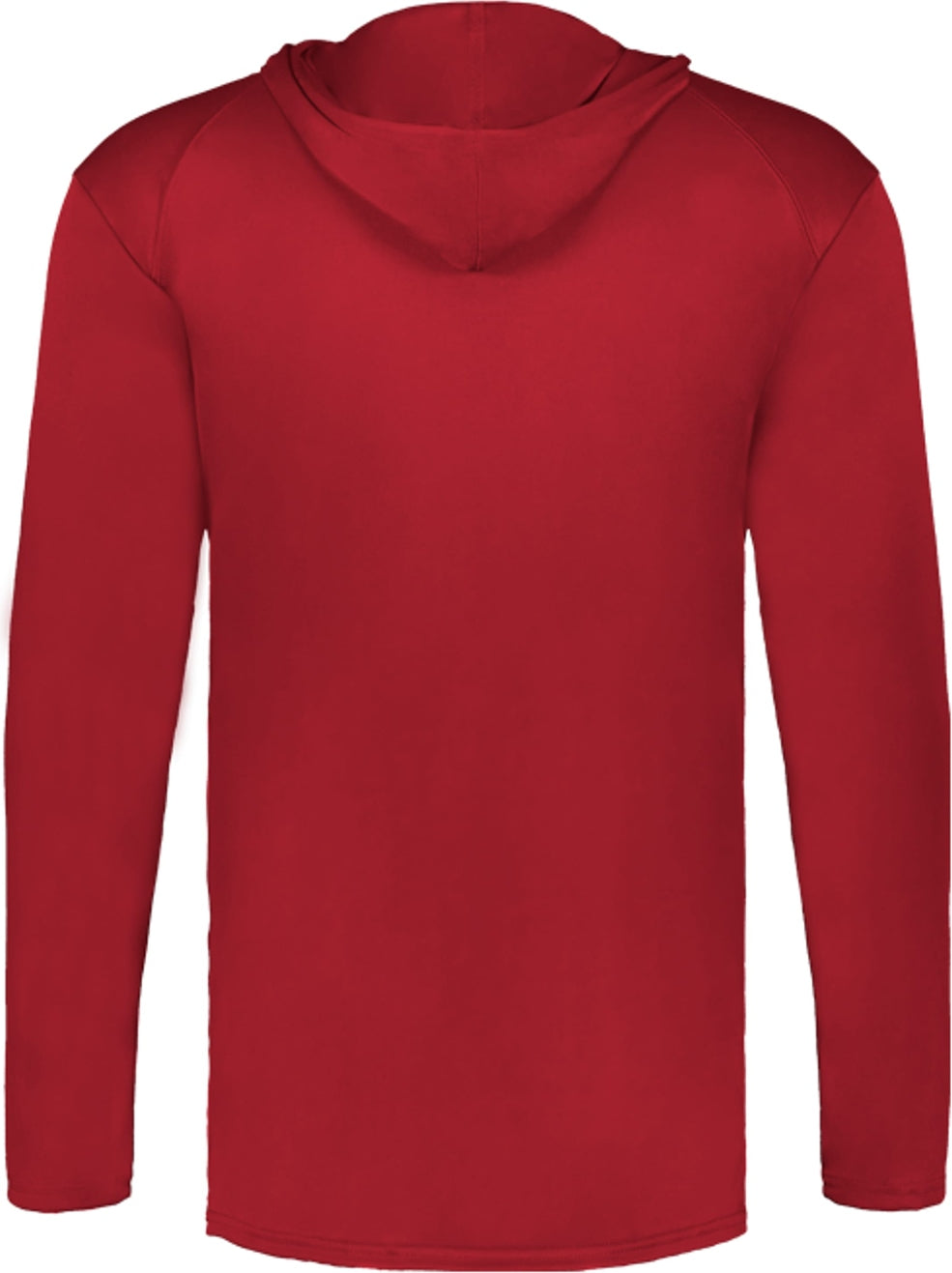 Rear View of BA RED YOUTH B-CORE L/S HOOD TEE