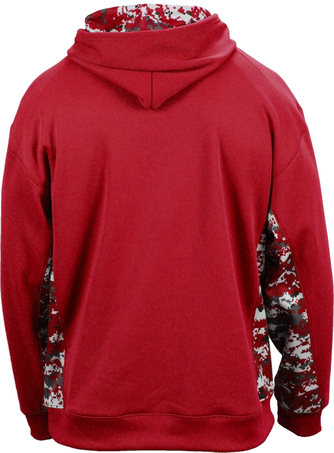 Rear View of BA RED/RED DIGITAL DIGITAL C/B YOUTH HOOD