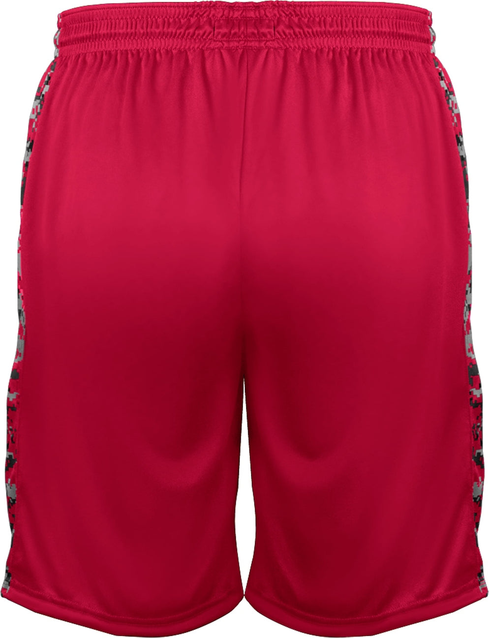 Rear View of BA RED/RED DIGITAL DIGITAL PANEL YOUTH SHORT
