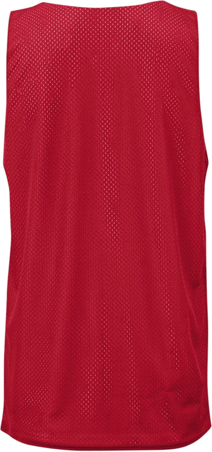 Rear View of BA RED/WHITE YOUTH MESH REVERSIBLE JERSEY