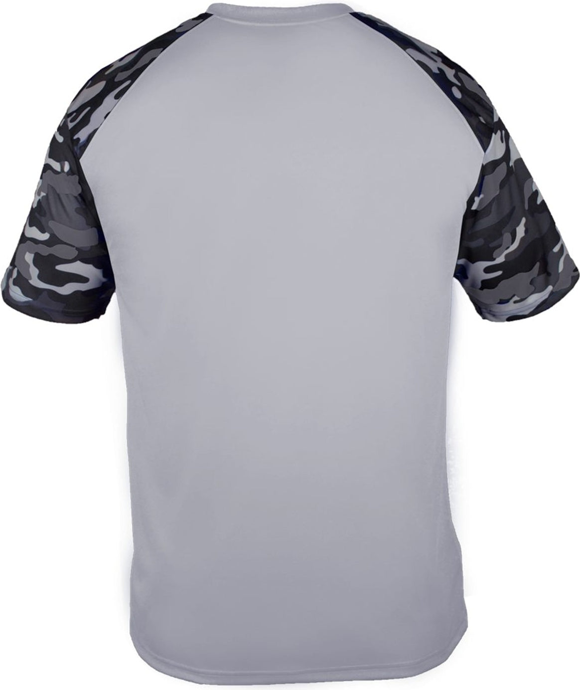 Rear View of BA SILVER/BLACK CAMO YOUTH CAMO SPORT TEE