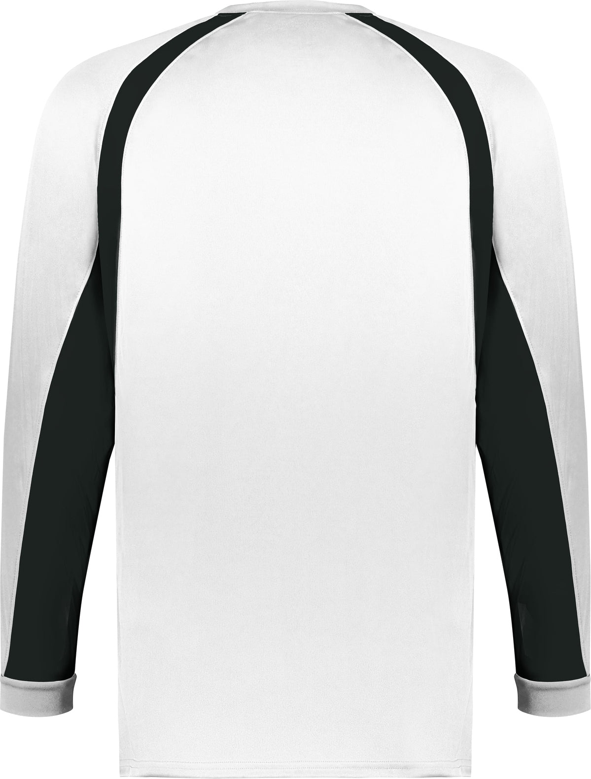 Rear View of BA WHITE/BLACK YOUTH HOOK L/S TEE