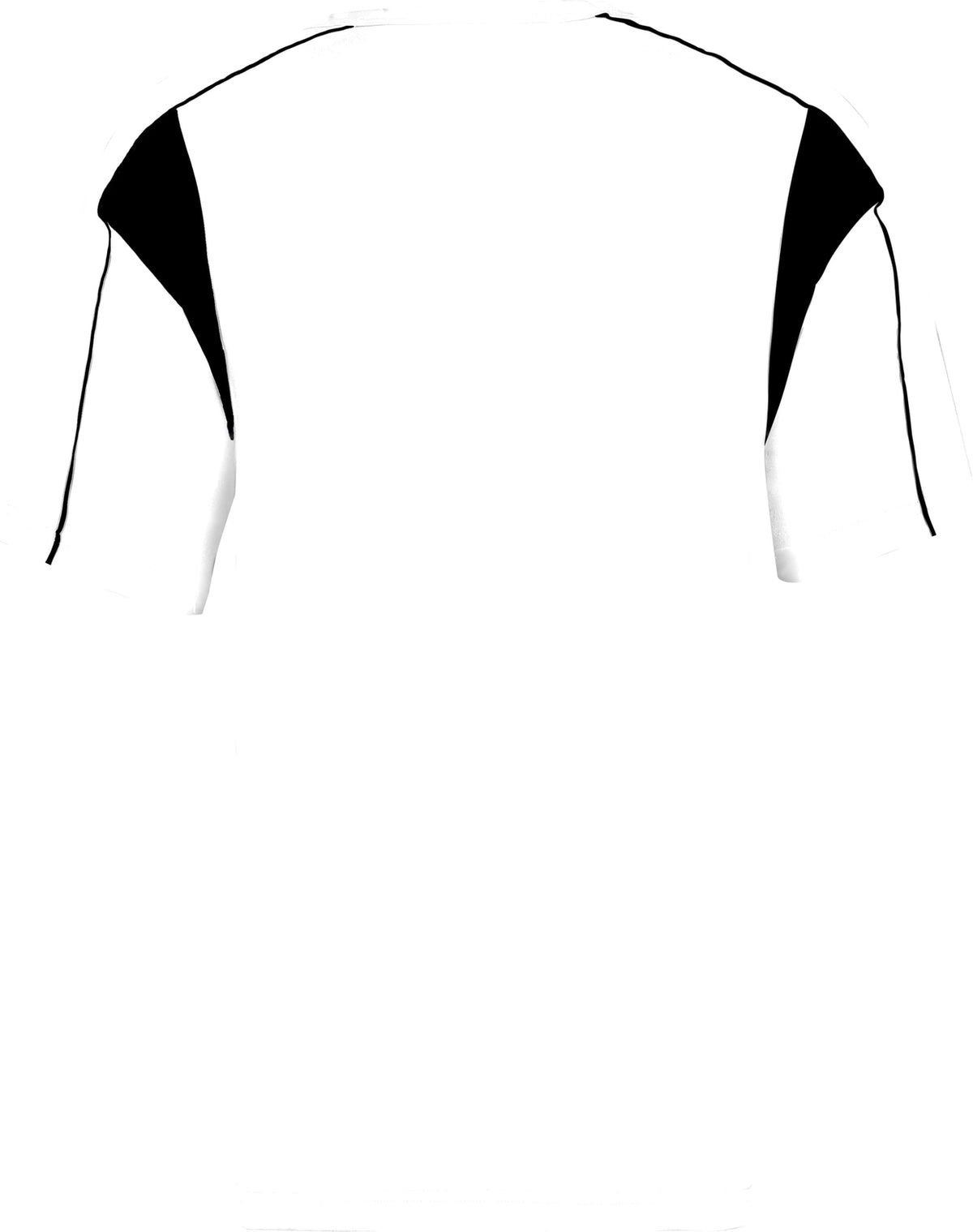 Rear View of BA WHITE/BLACK YOUTH PRO PLACKET