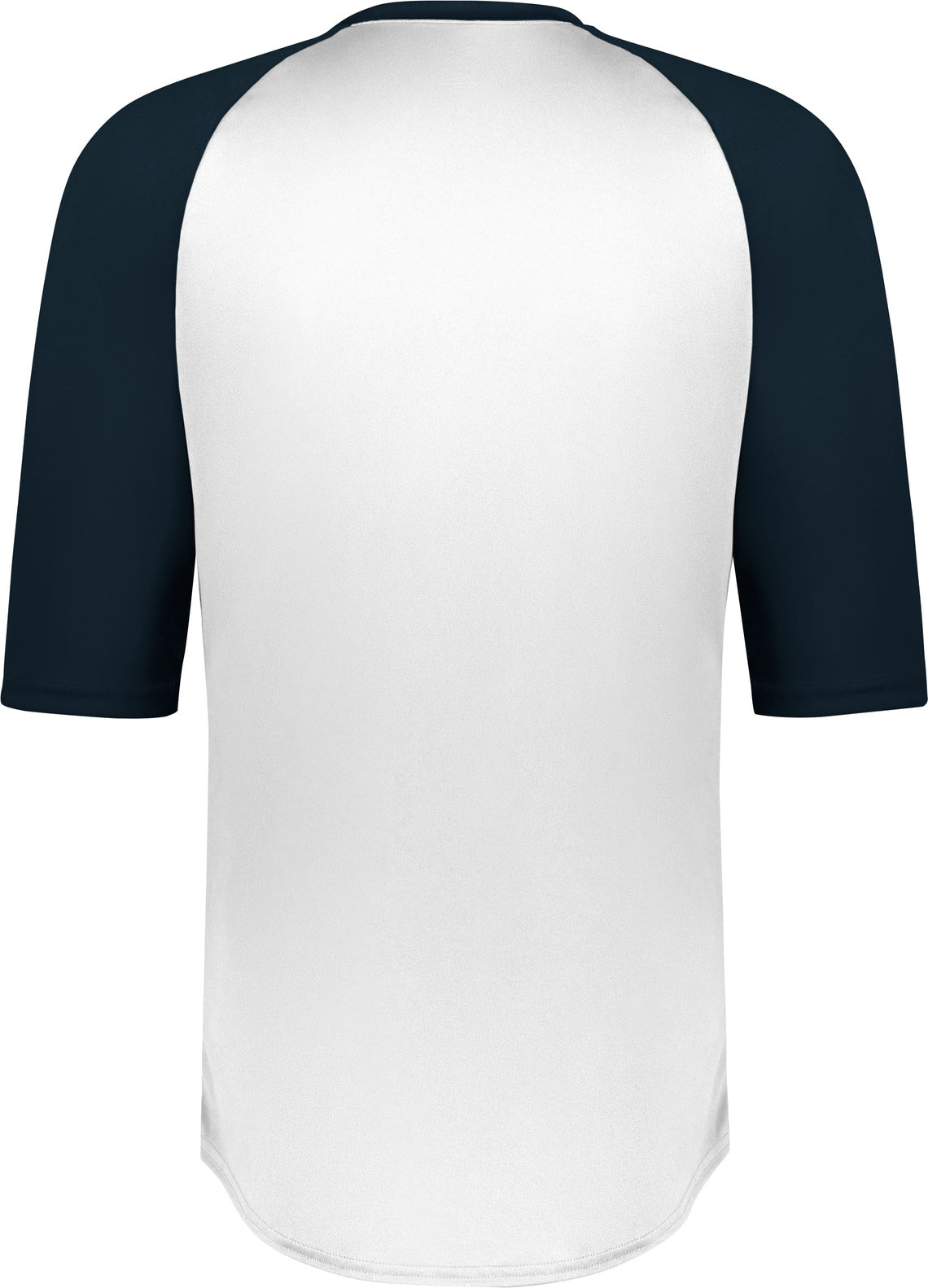 Rear View of BA WHITE/NAVY B-BASEBALL TEE