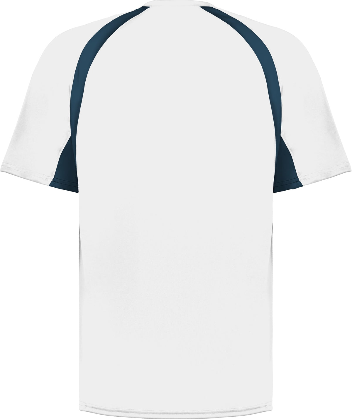 Rear View of BA WHITE/NAVY YOUTH HOOK TEE