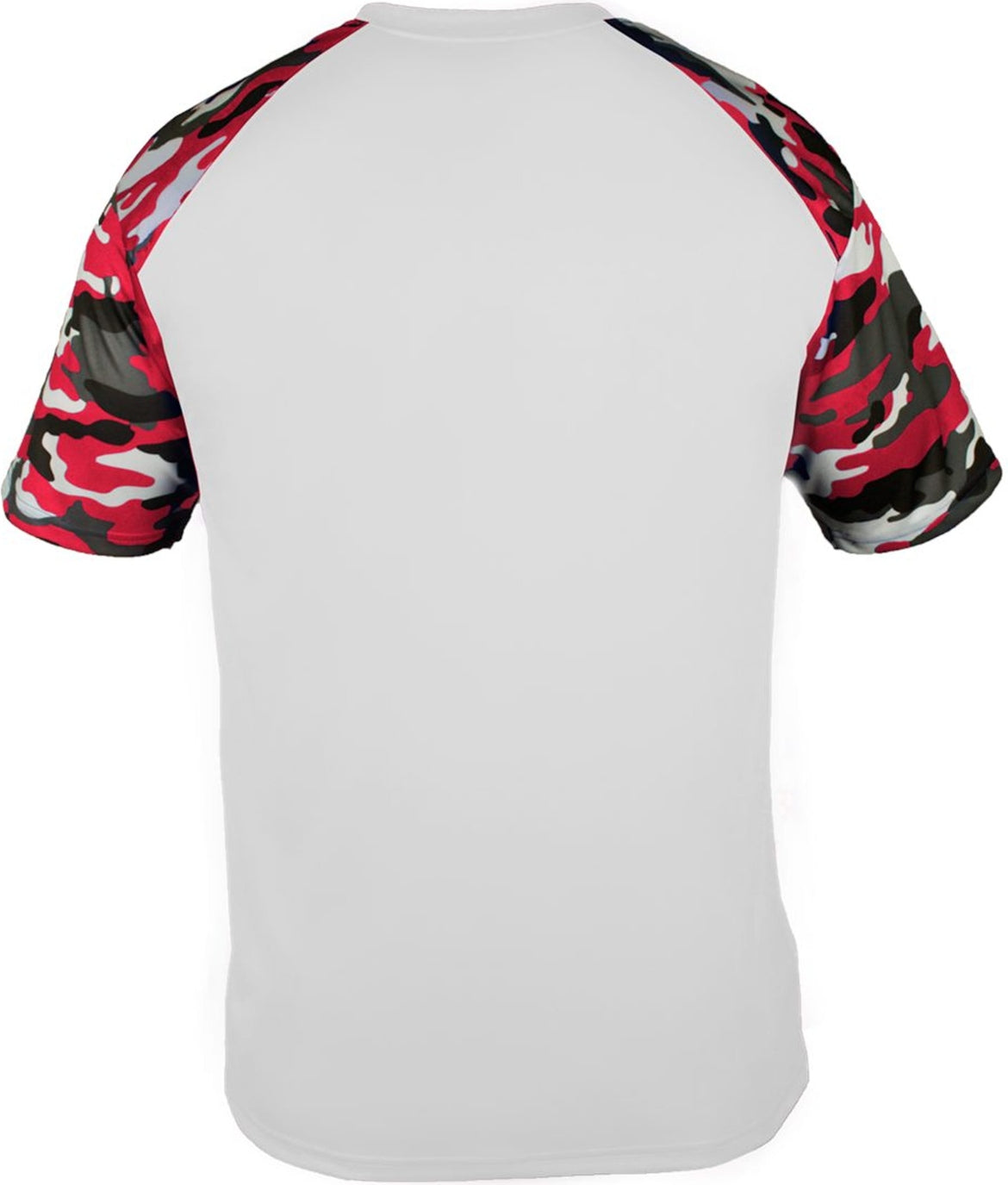 Rear View of BA WHITE/RED CAMO YOUTH CAMO SPORT TEE