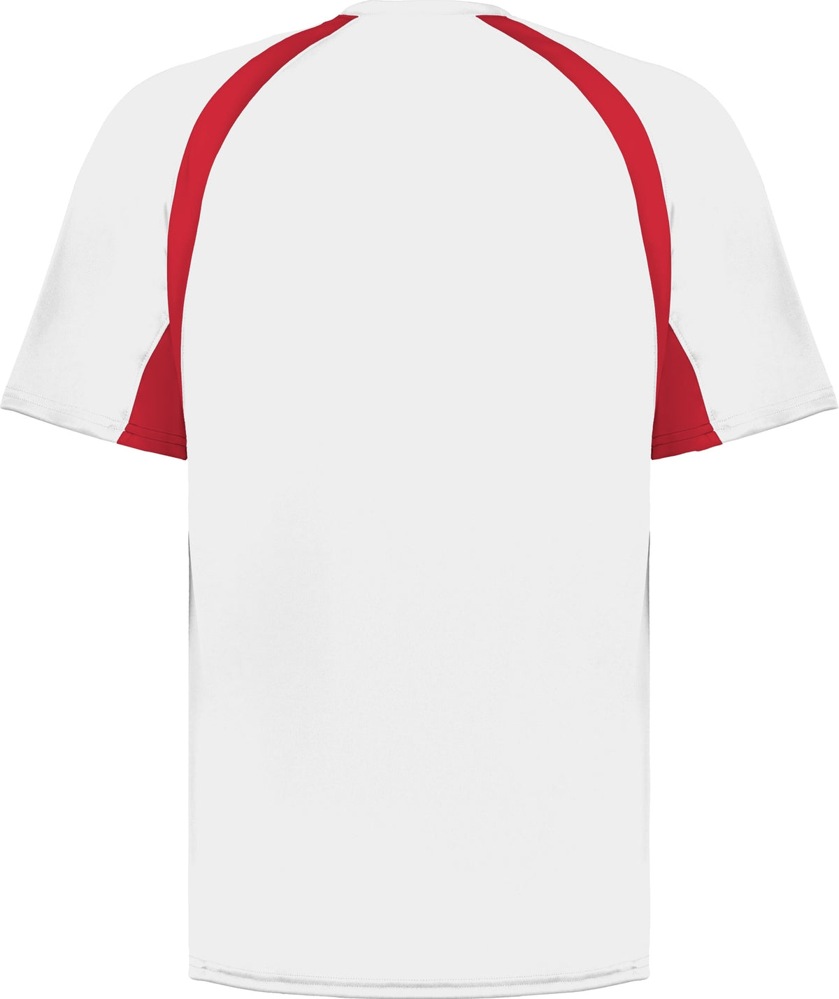 Rear View of BA WHITE/RED YOUTH HOOK TEE
