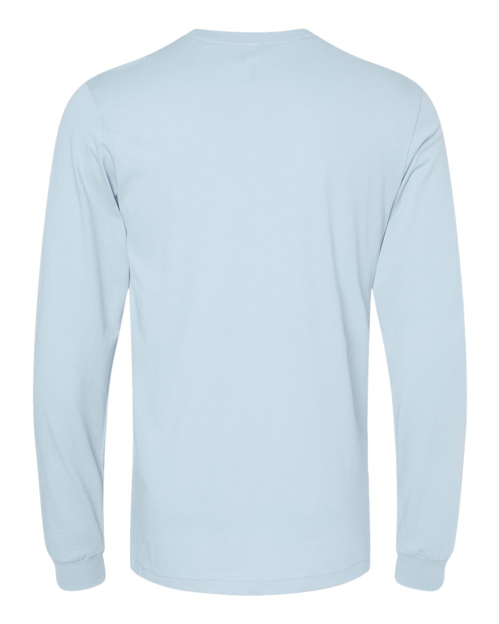 Front View of Baby Blue Jersey Long Sleeve Tee - 3501