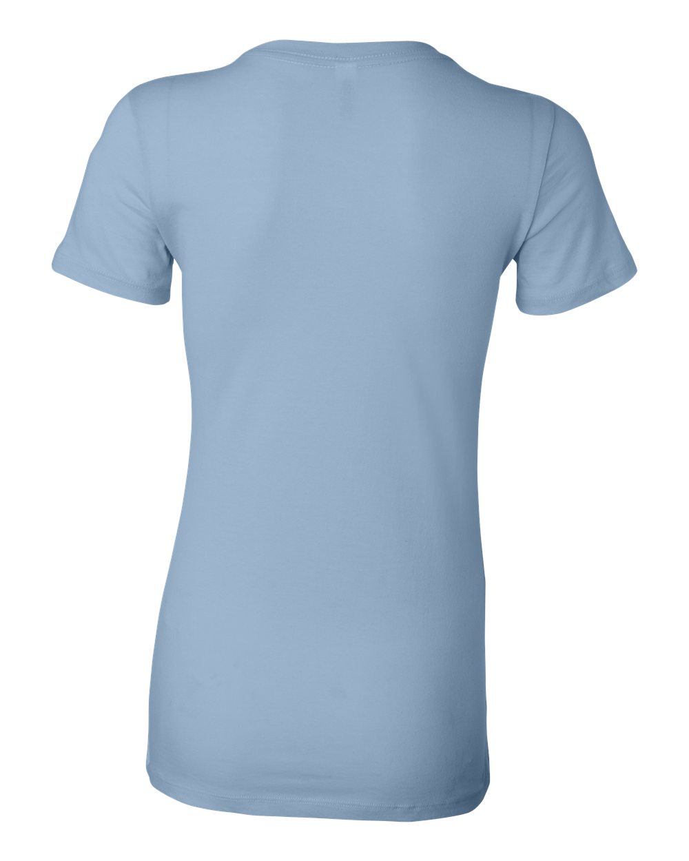 Rear View of Baby Blue Women&#39;s Slim Fit Tee - 6004