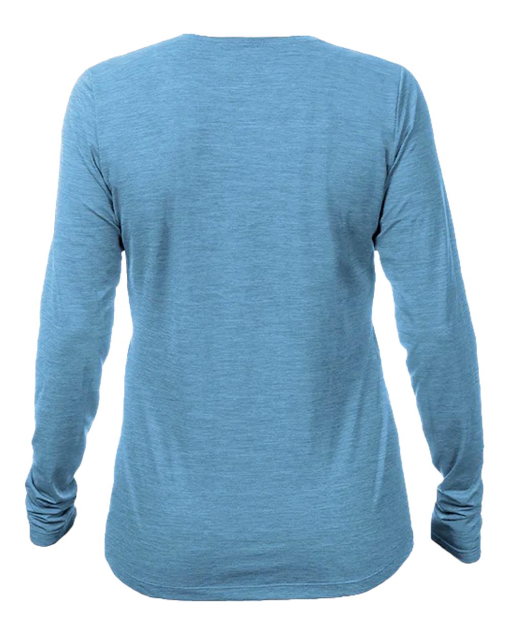 Front View of Bahama Heathered Women's Breeze Tech Long Sleeve T-Shirt - WSBRZL0