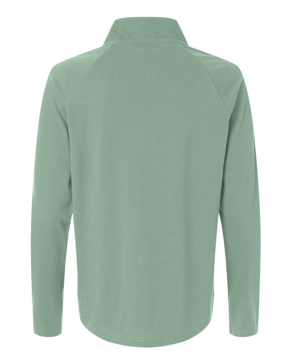 Rear View of Balsam Green Women's Seaton Pebble Textured Quarter-Zip Pullover - DG402W plain